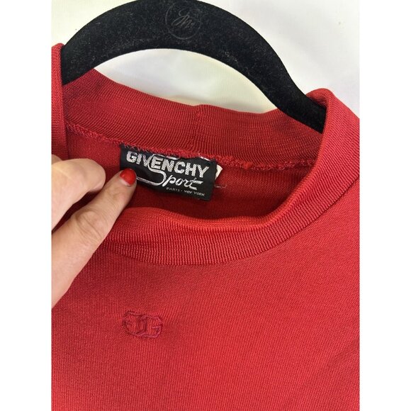 Vintage 80s Givenchy Sport Womens Medium Stitched Monogram Turtleneck Shirt - Picture 4 of 6